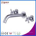 Wall Mounted Brass Basin Mixer Taps with Double Cross Handle